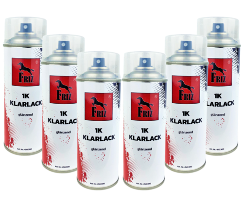 FRIZ Profi Set Acryl Klarlack Spray glänzend 6 x 400ml