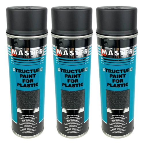 3 x MA Struktur Spray für Plastik 500 ml schwarz