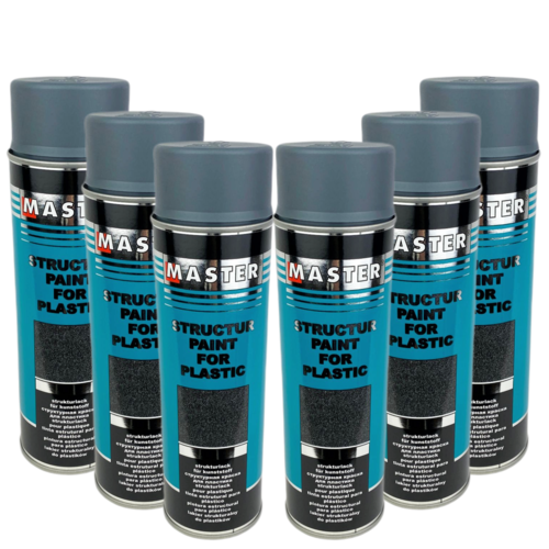 6 x MA Struktur Spray für Plastik 500 ml grau