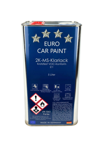 EURO CAR PAINT 2K MS Klarlack 5,0 L kratzfest
