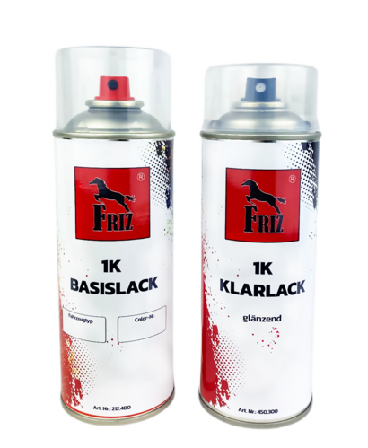 FRIZ Spraydosen Set 400ml VW LA7T United Grey Perleffekt + 400ml Klarlack